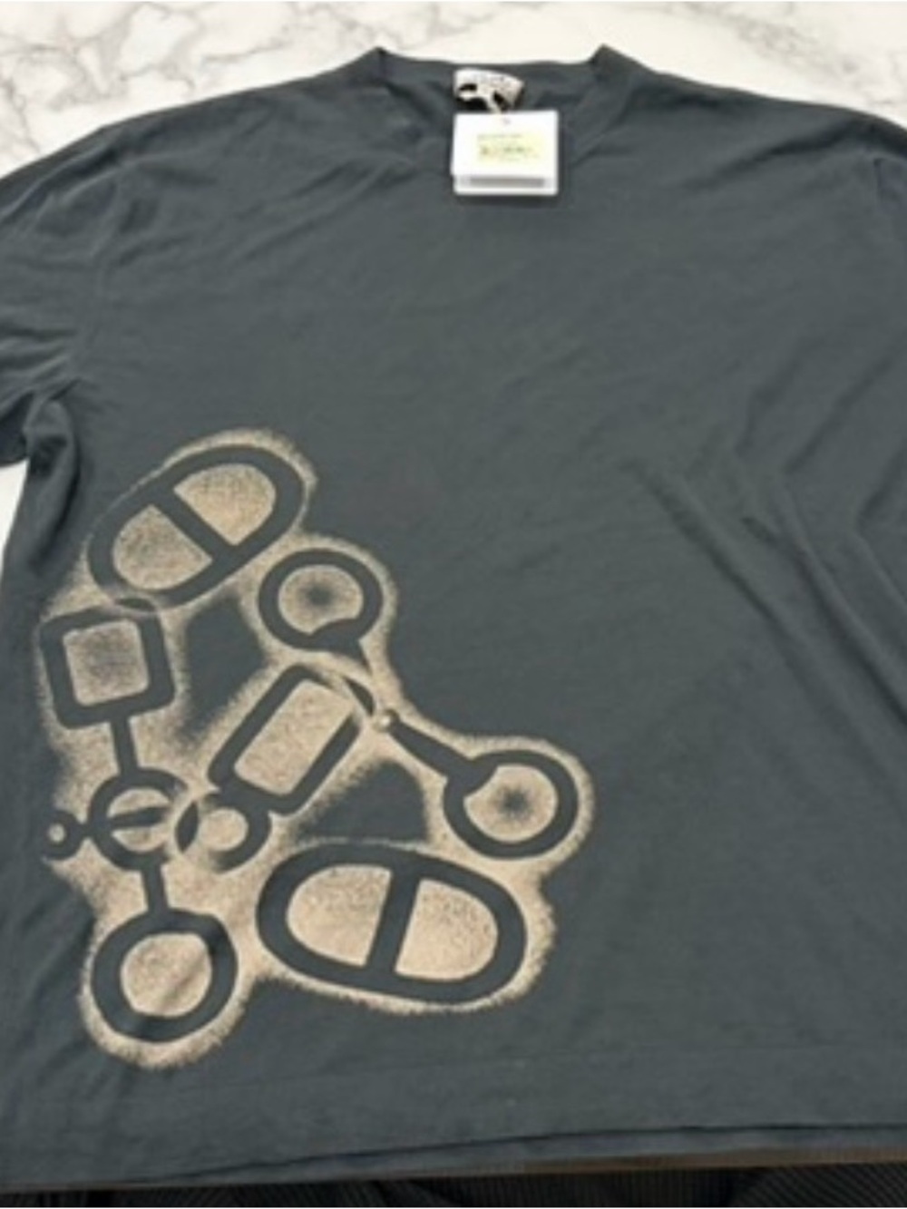 Hermes Dark Gray Crewneck T-Shirt